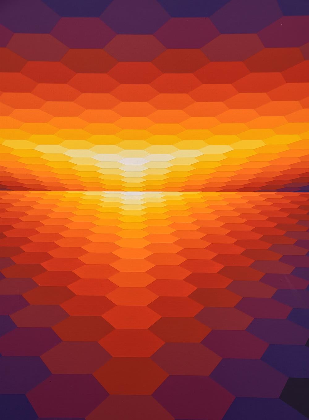 Horizon Structure Jov, 1976 - Painting by Yvaral (Jean-Pierre Vasarely)