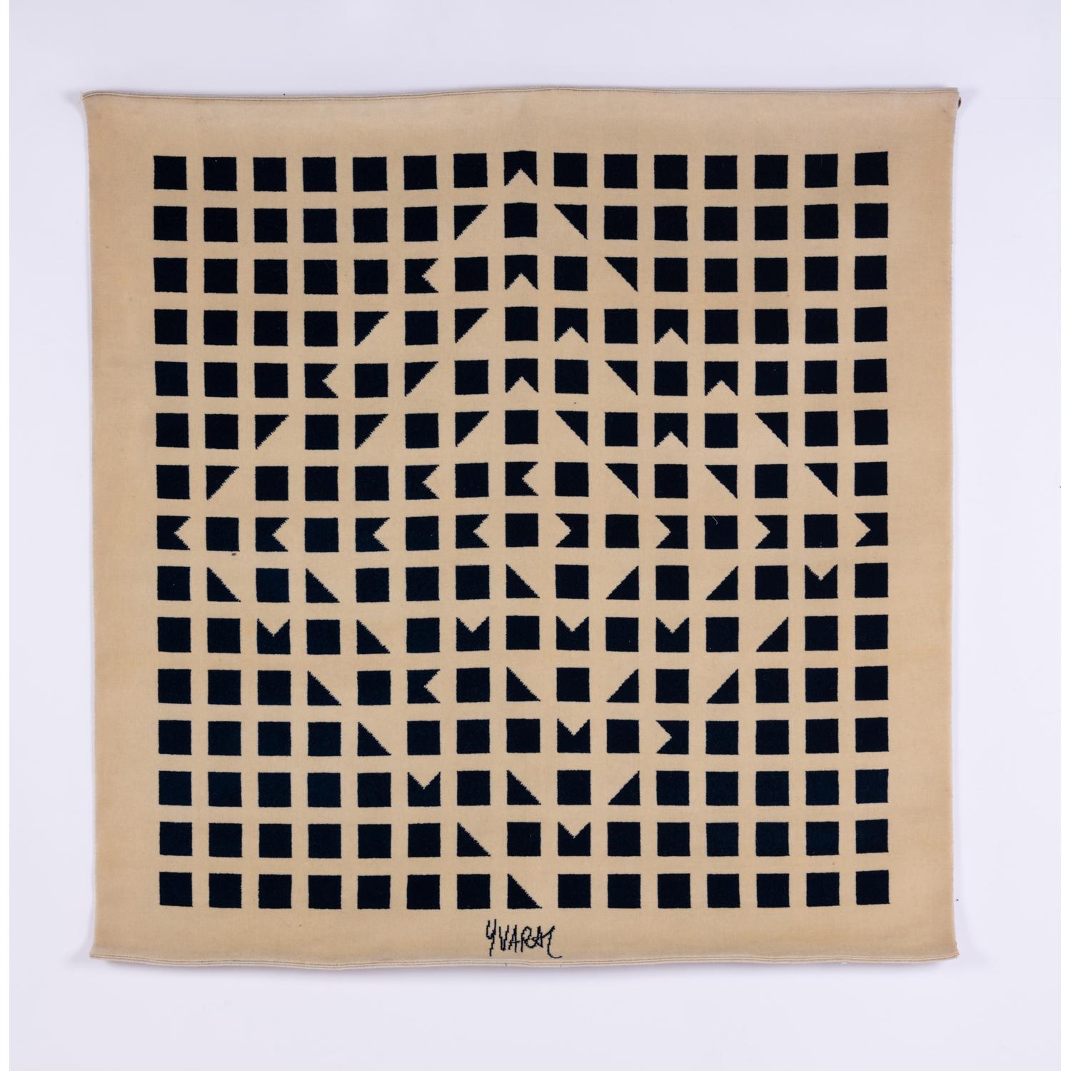 Composition en noir, Yvaral, Silk wool Tapestry, 1975, Op-Art 1