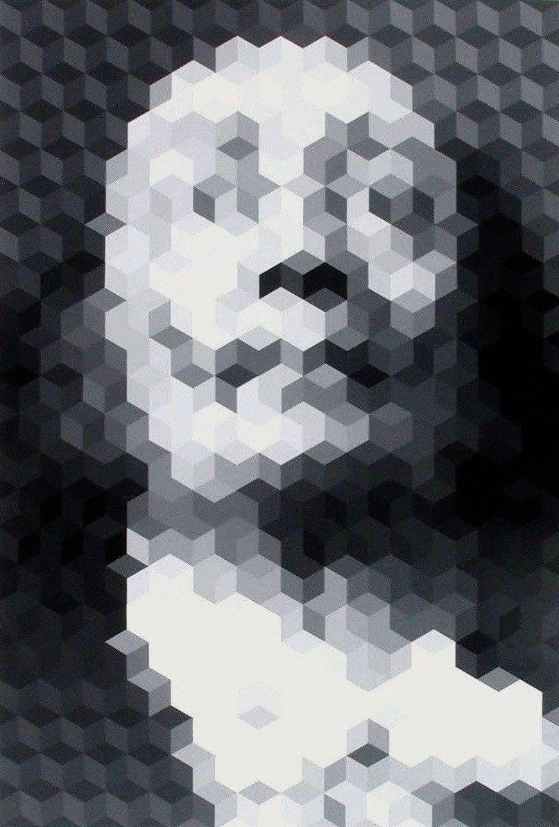 Yvaral (Jean-Pierre Vasarely) Portrait Print - Faces of Dali #2, Yvaral