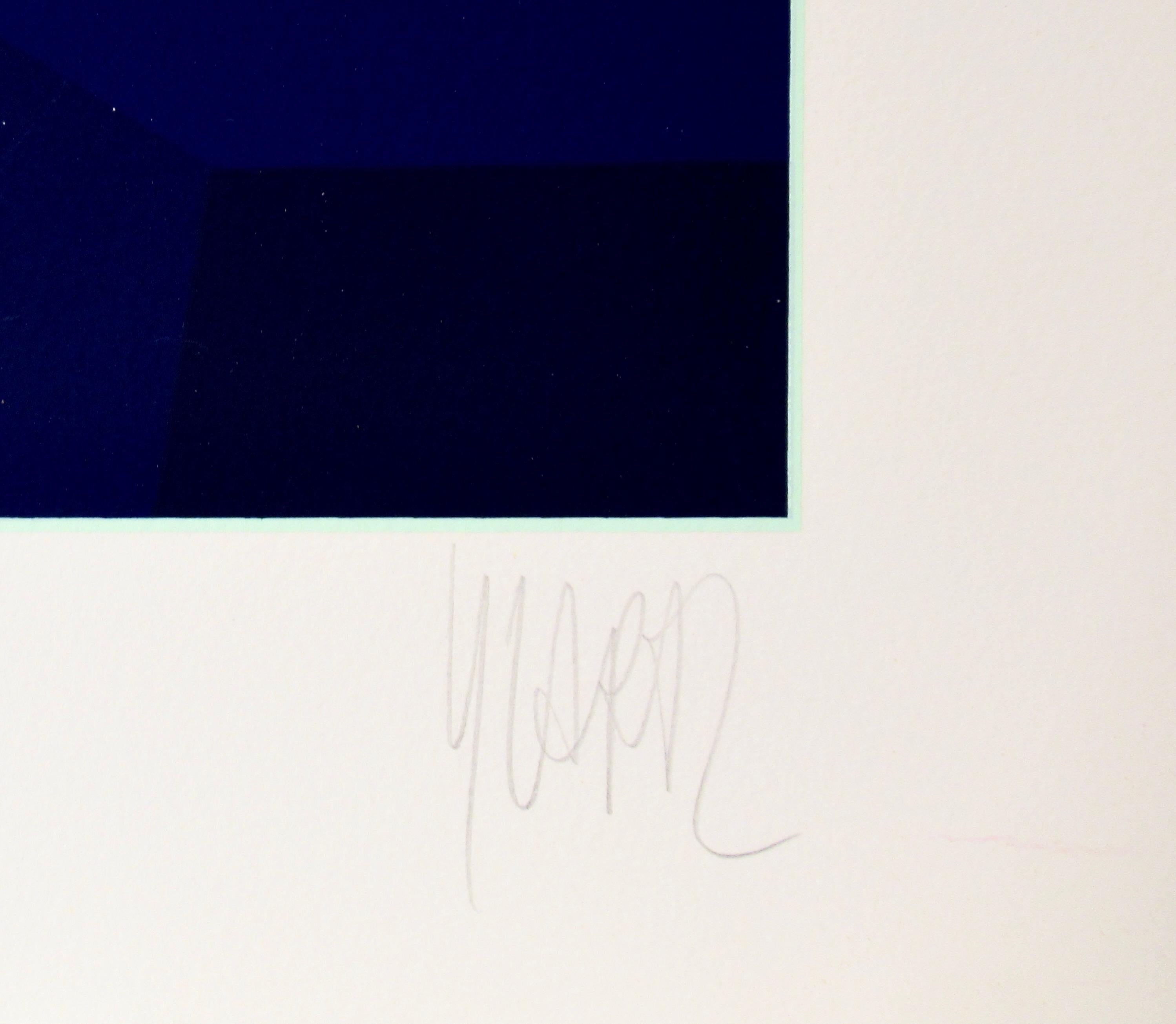 Meta - Black Abstract Print by Yvaral (Jean-Pierre Vasarely)