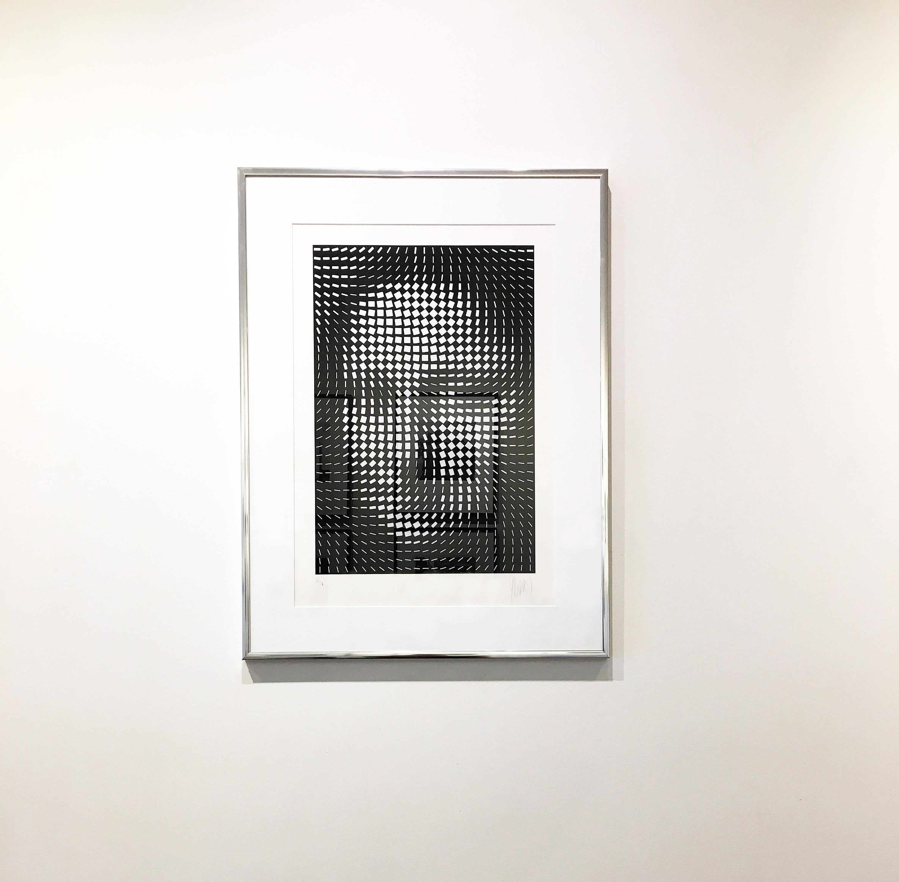 Mona Lisa (Black & White) - Print by Yvaral (Jean-Pierre Vasarely)