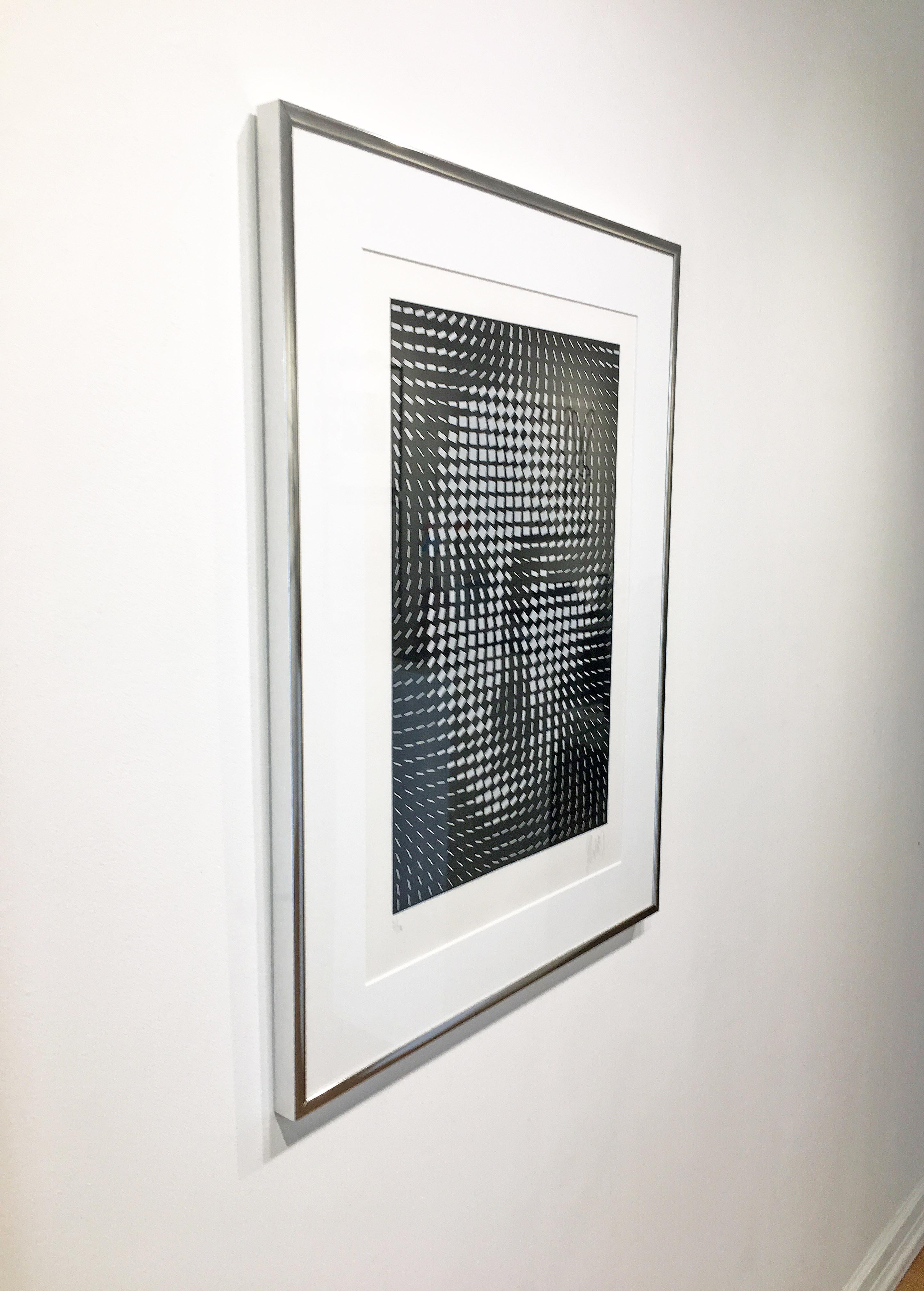 Mona Lisa (noir et blanc) - Op Art Print par Yvaral (Jean-Pierre Vasarely)
