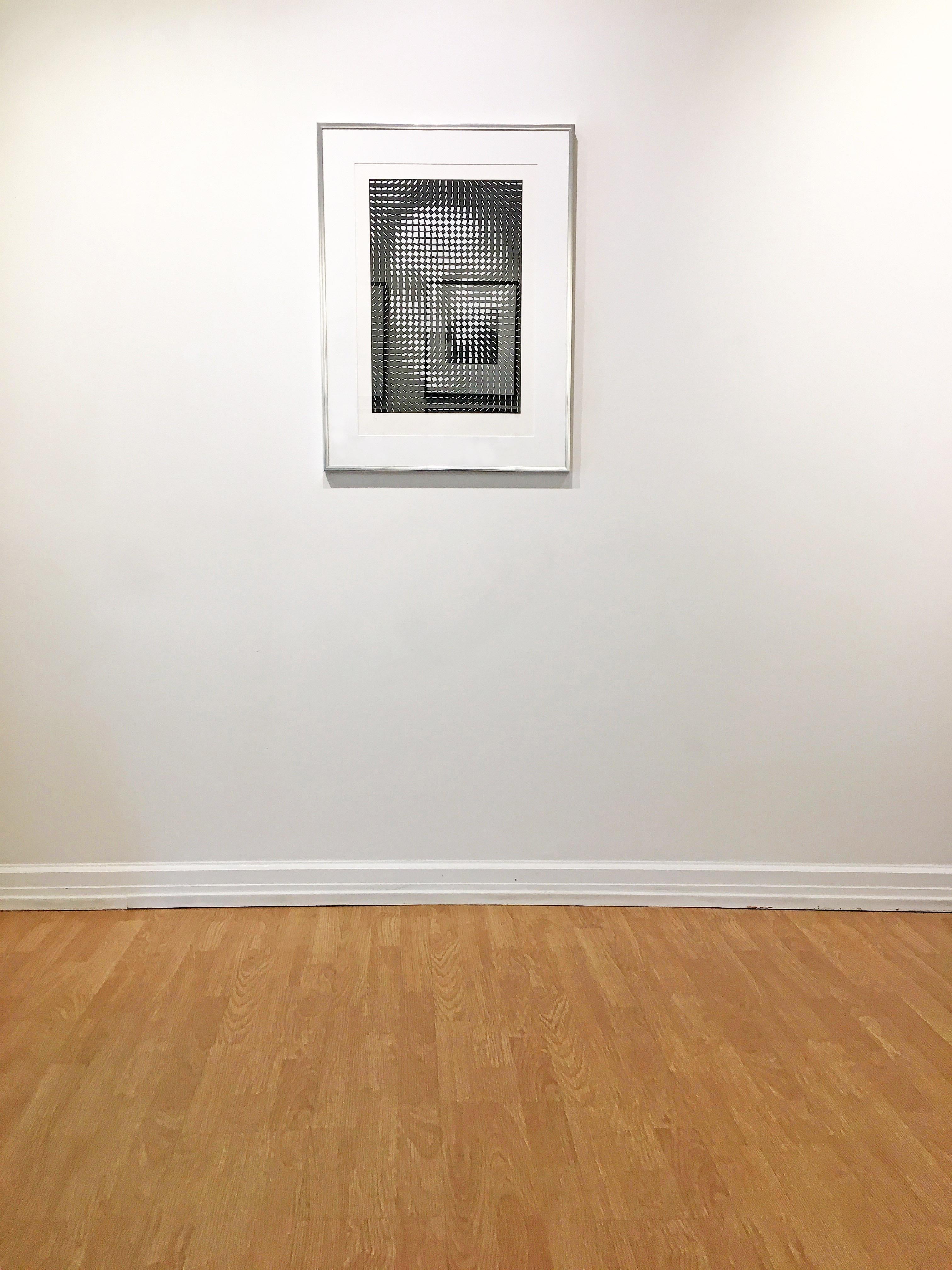 Mona Lisa (noir et blanc) - Noir Portrait Print par Yvaral (Jean-Pierre Vasarely)