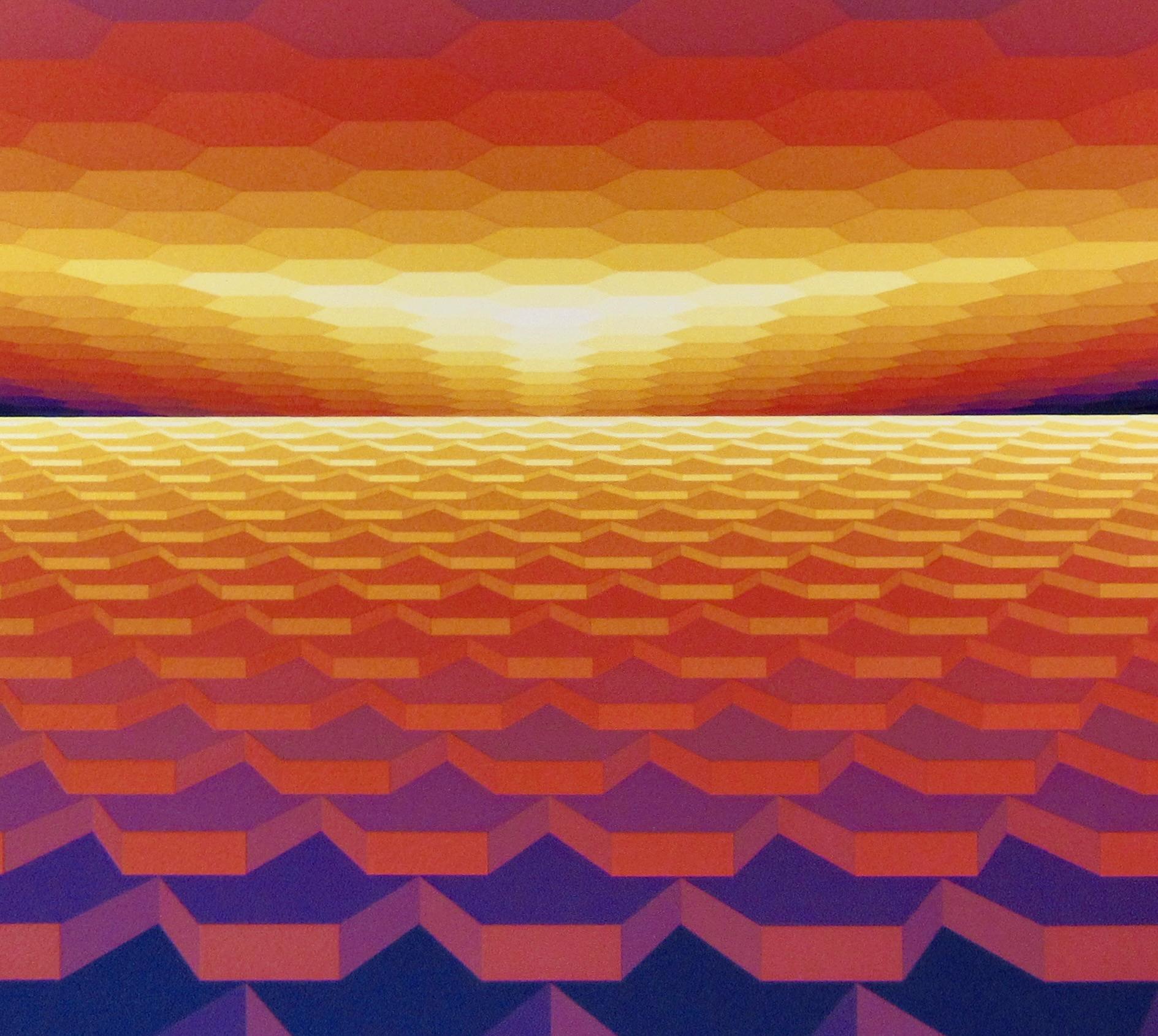 Amanecer óptico - Print Op Art de Yvaral (Jean-Pierre Vasarely)