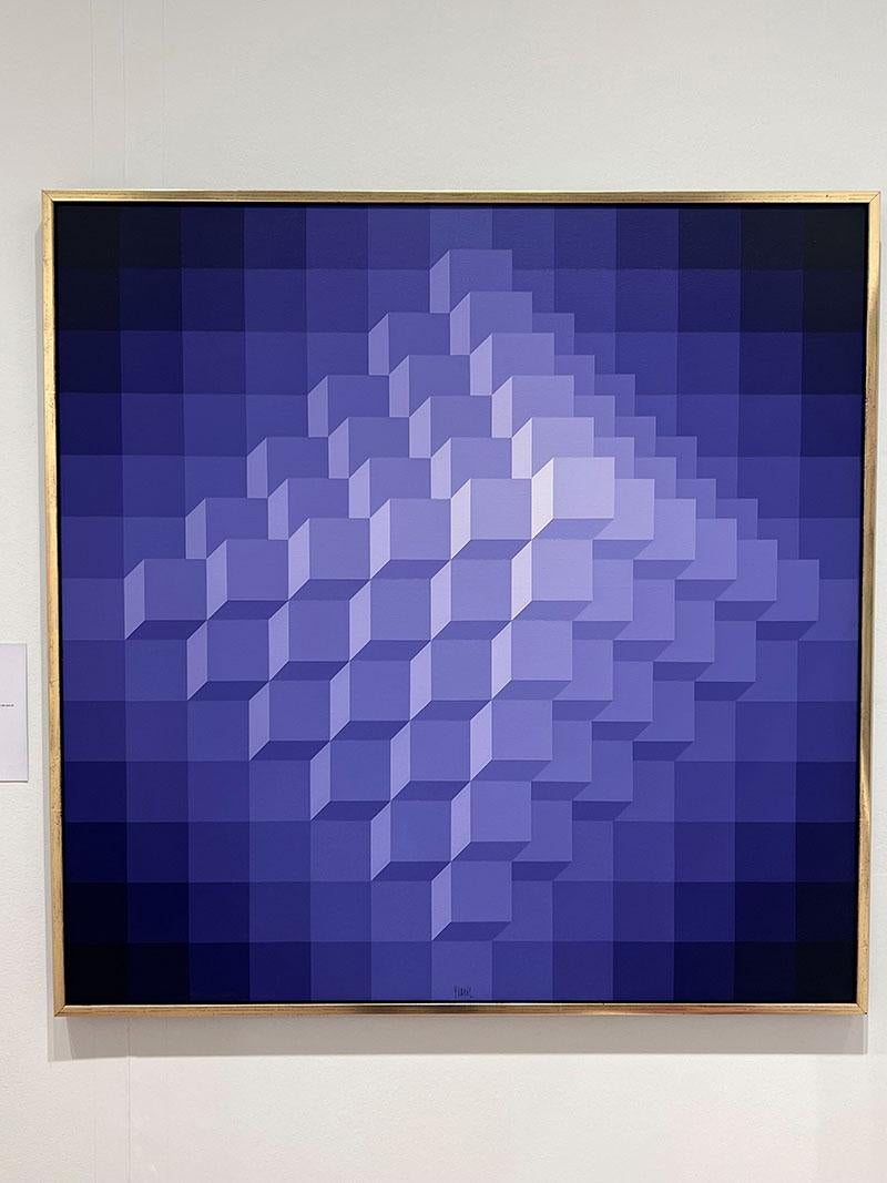 Struktur Cubique B – Painting von Yvaral (Jean-Pierre Vasarely)