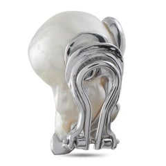 Yvel Boucles d'oreilles en or blanc 18 carats, diamant 2,15 ct et perle baroque YV19-112125