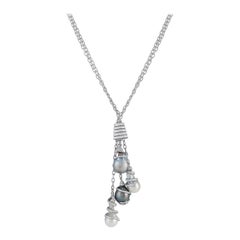 Yvel Collar Lariat de Oro Blanco de 18 K con Diamantes de 6,22 ct y Perlas Barrocas  YV16-072325