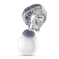 Yvel Orecchini in oro bianco 18 carati con zaffiro e perle da 7,0ct YV11-011926