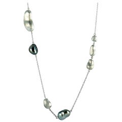 Yvel 18 Karat White Gold and Pearl Necklace