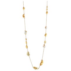Yvel 18 Karat Yellow Gold and Pearl Beaded Chain Necklace
