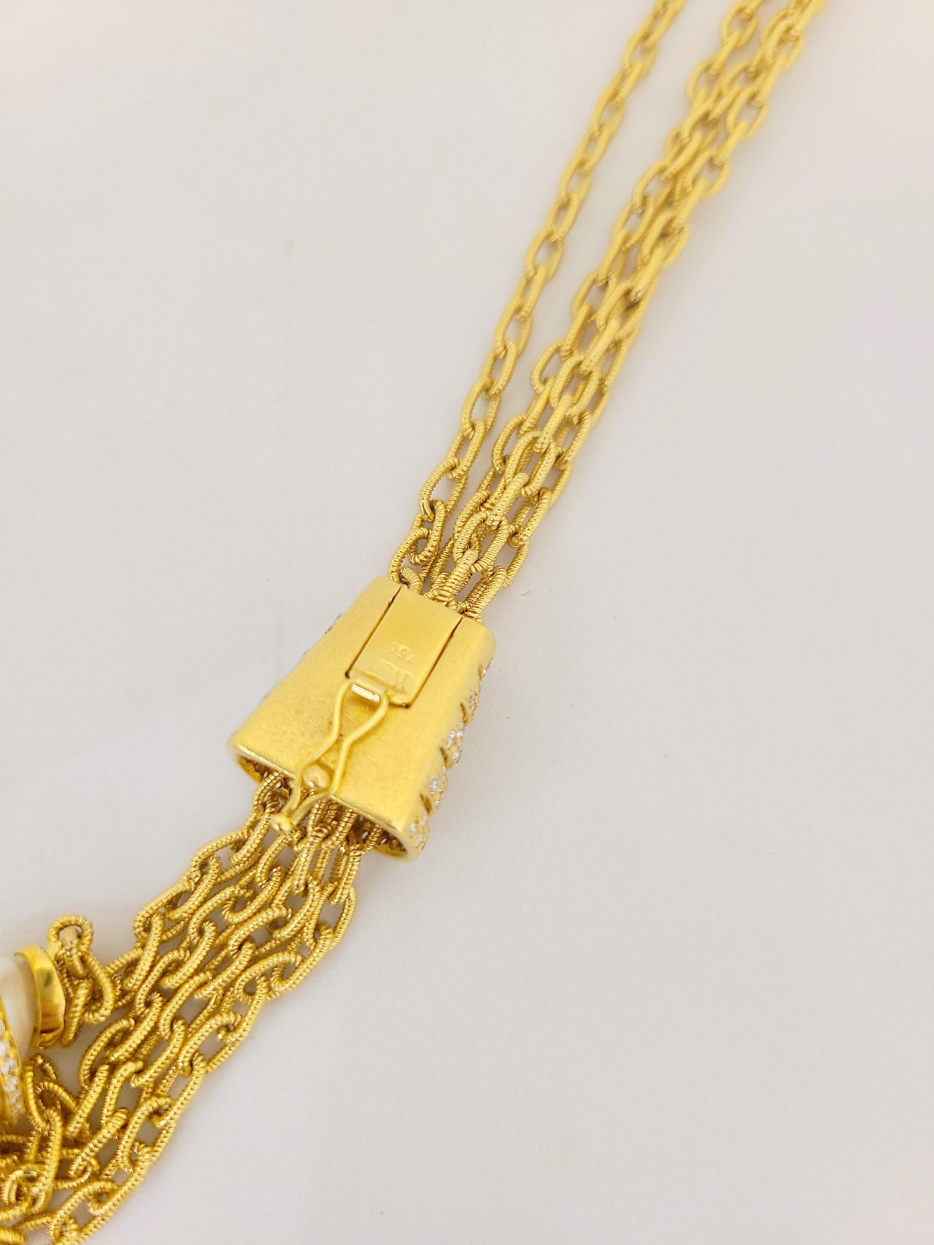 Yvel 18 Karat Gold Lange Halskette mit Barockperlen und 6,55 Karat Diamanten im Zustand „Neu“ im Angebot in New York, NY