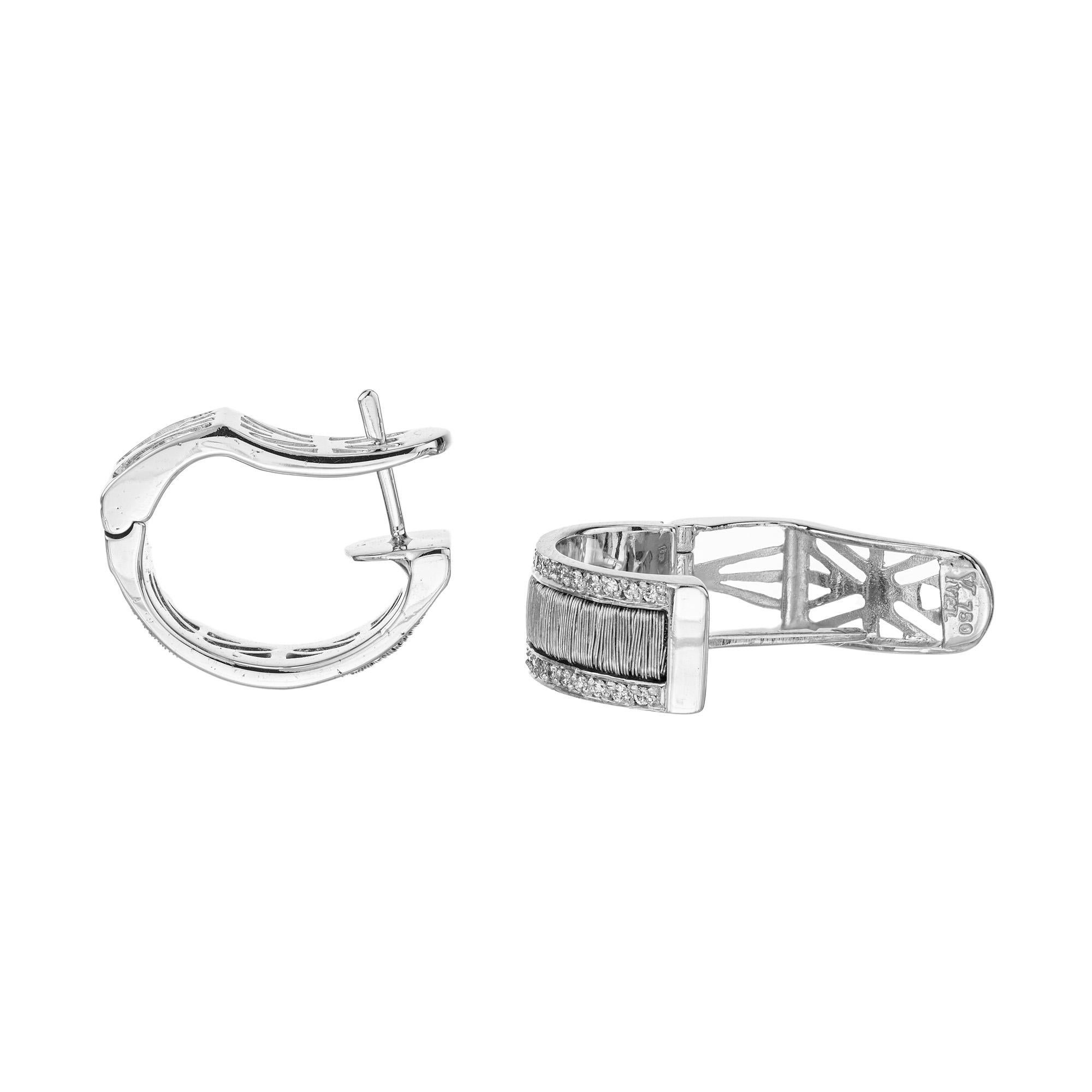 Women's Yvel .30 Cart Diamond White Gold Hoop Earrings For Sale