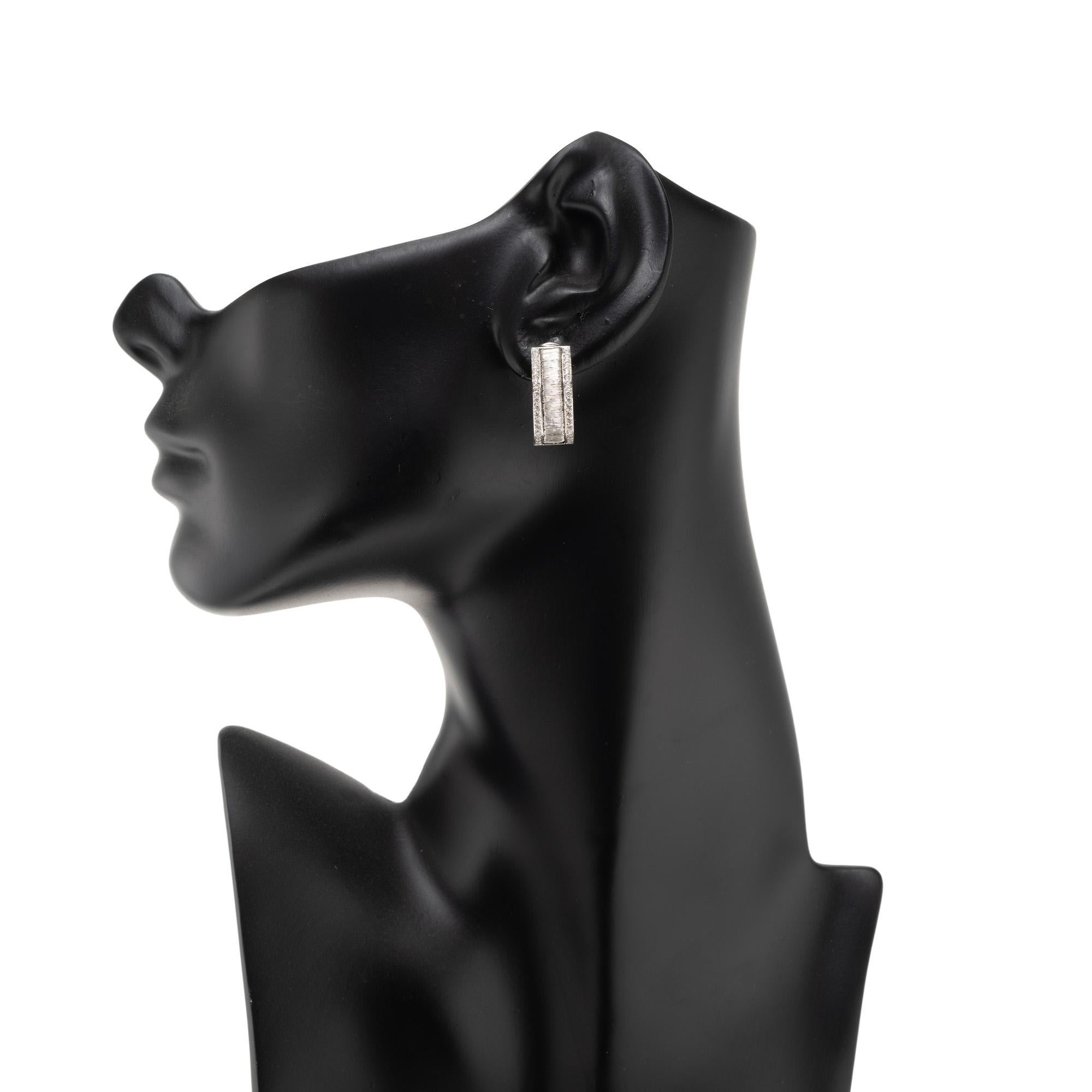Yvel .30 Cart Diamond White Gold Hoop Earrings For Sale 2