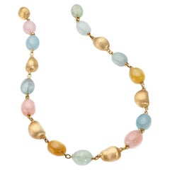Yvel Aqua Multi-Color Aquamarine Necklace in 18K Yellow Gold