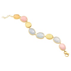 Bracelet Yvel Aqua multicolore en or jaune 18 carats