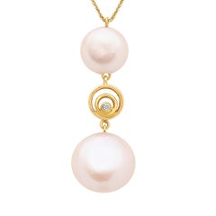 Yvel Biwa Freshwater Coin Pearl Pendant Necklace in 18K Yellow Gold