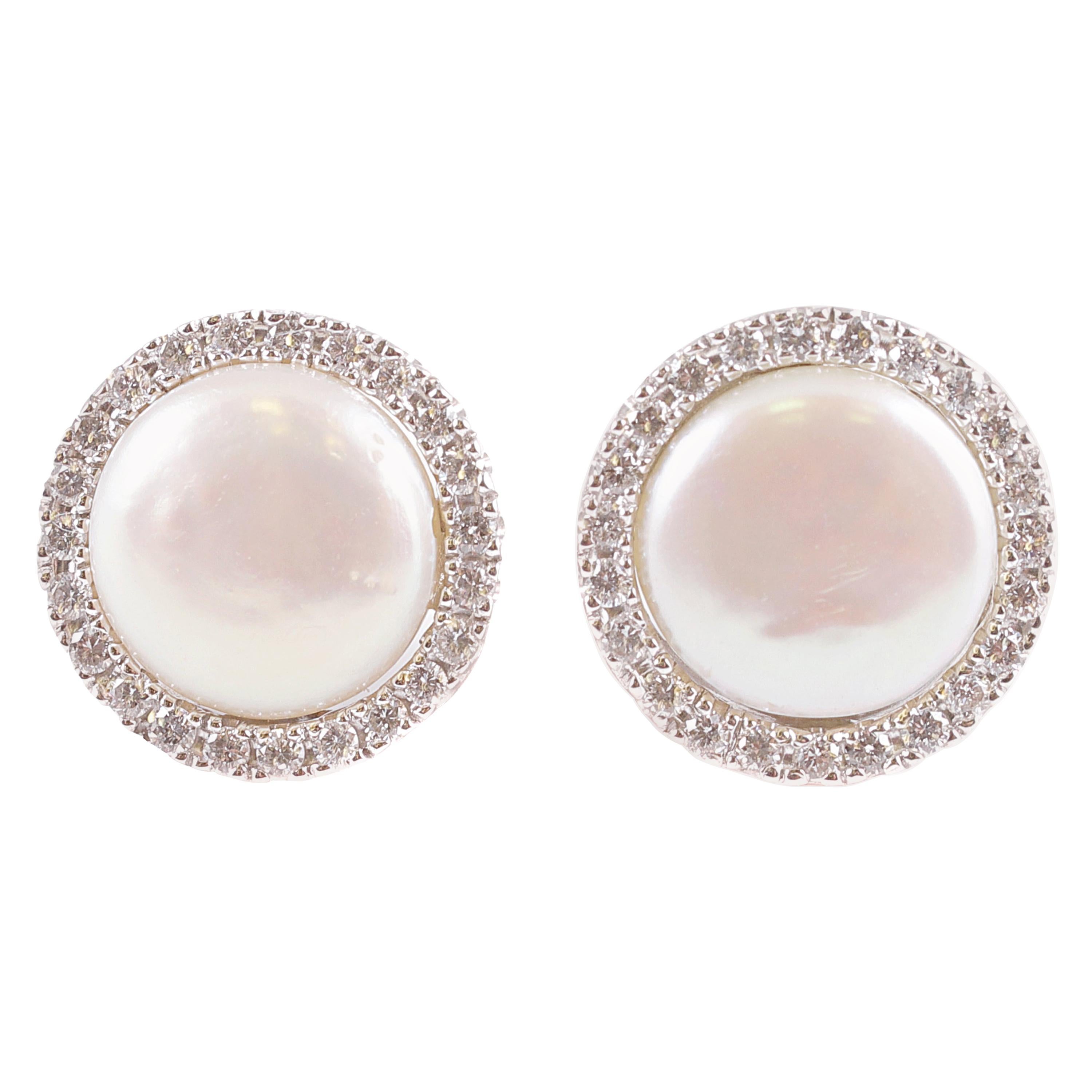 Yvel Cultured Pearl Diamond Earrings
