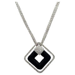 Yvel Ethiopia Diamond 18 Karat White & Black Gold Pendant Necklace