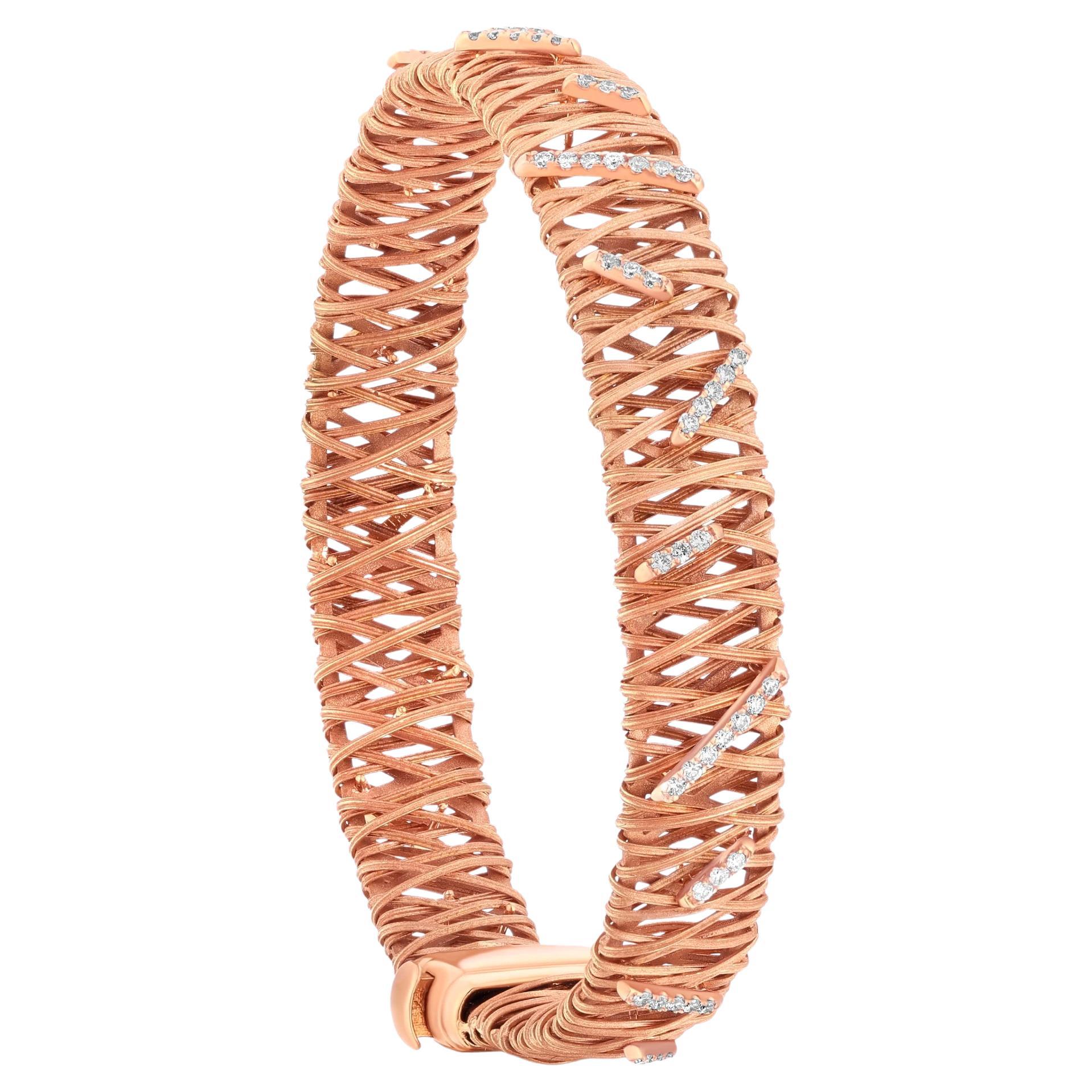 Yvel Äthiopien Diamant verflochtenes Armband in 18K Rose Gold
