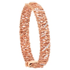 Pulsera entrelazada de diamantes Yvel Etiopía en oro rosa de 18 quilates