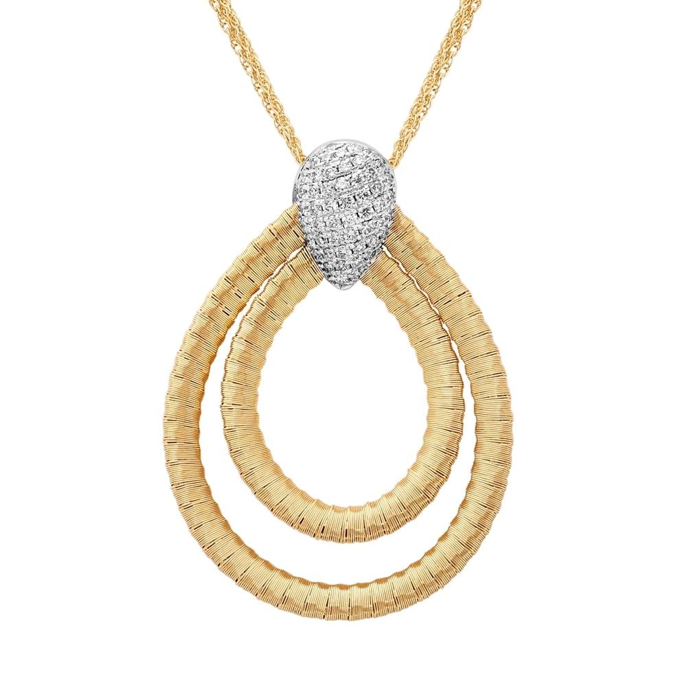 Yvel Ethiopia Diamond Woven Pendant in 18K Yellow Gold In New Condition For Sale In Jerusalem, IL