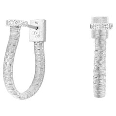 Yvel Äthiopienische gewebte Diamant-Creolen aus 18 Karat Weißgold