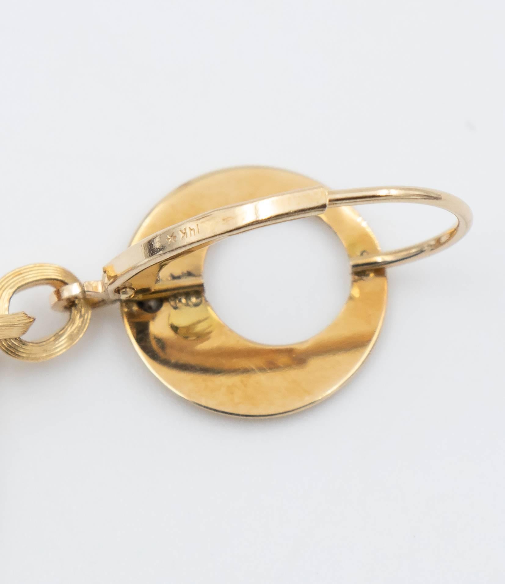 Yvel Golden Brown Drop Earrings with Freshwater Pearl in 18 Karat Yellow Gold 3