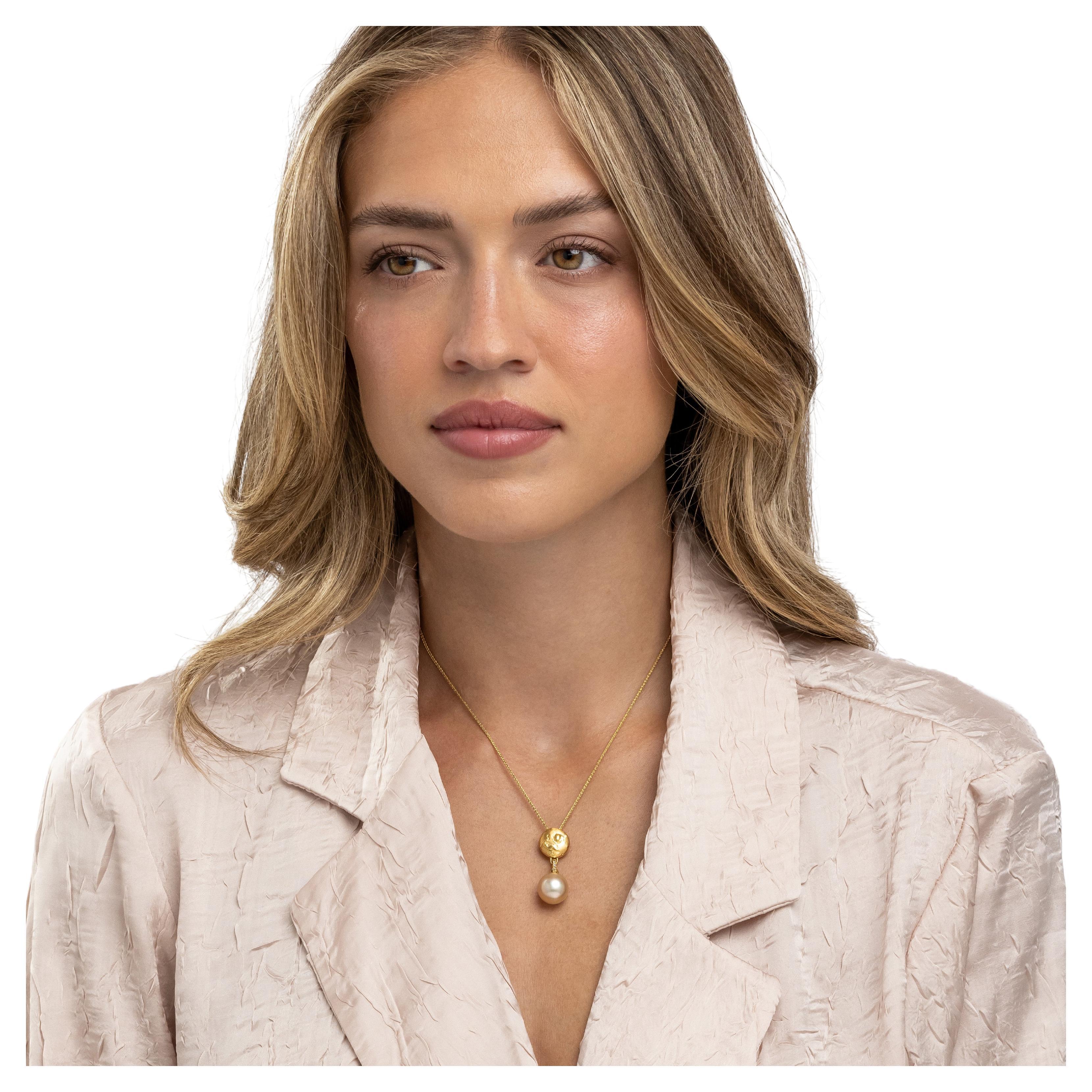 Yvel Collier de perles indonésiennes brunes en or jaune 18 carats Neuf - En vente à Jerusalem, IL