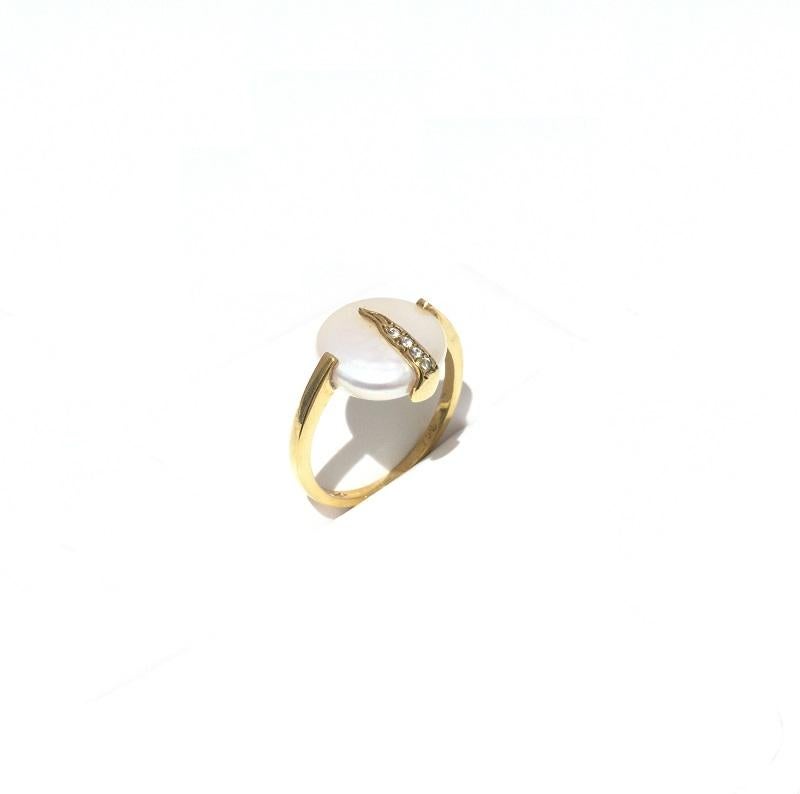 Yvel Pearl and Diamond Ladies Ring R1FLSNY 1