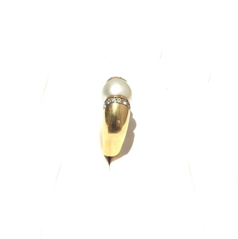 Yvel Perle und Diamant Damenring.
18k Gelbgold 
Perle 
Diamanten 0,20ctw
R20GOSSY