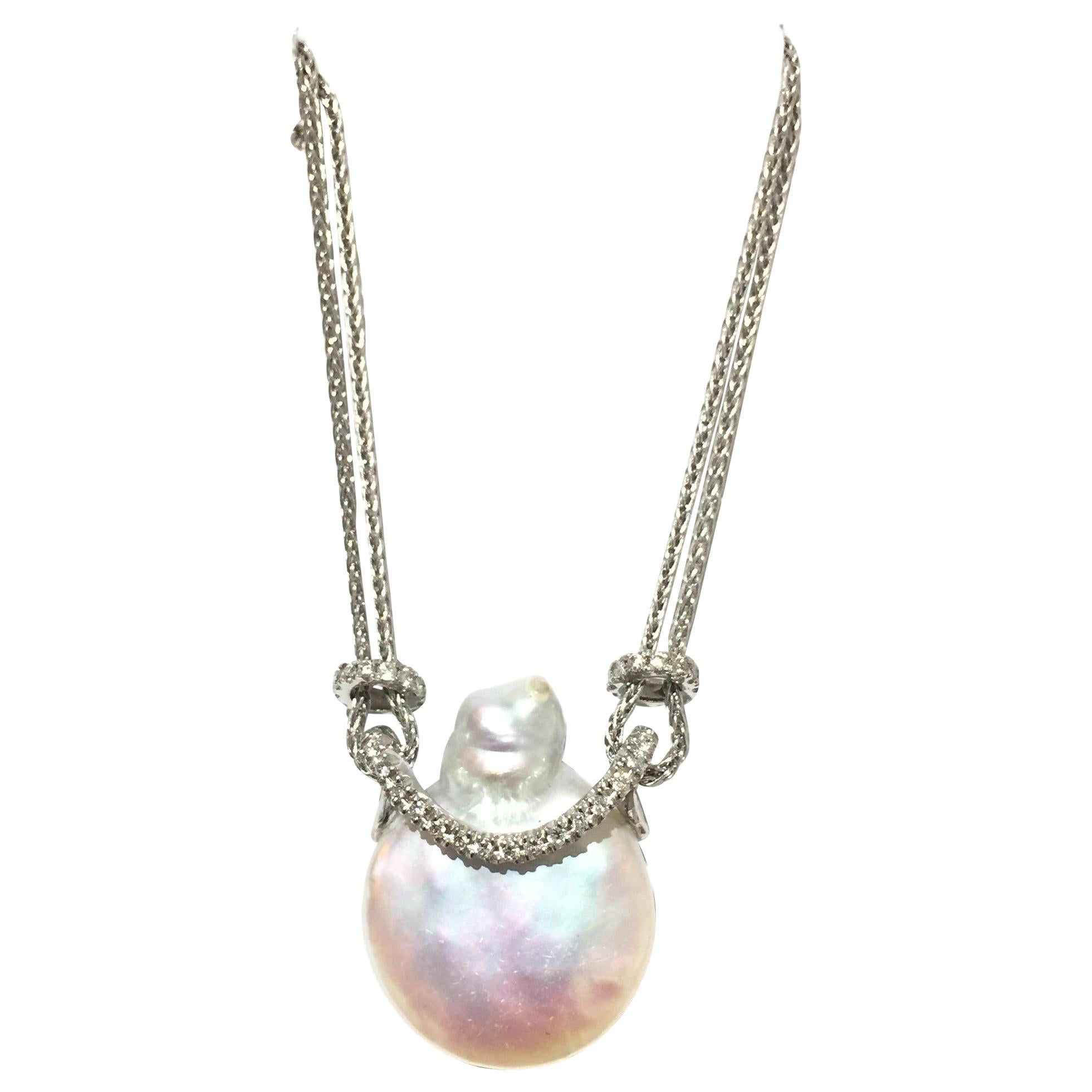 Yvel Pearl and Diamond Necklace N1CADW