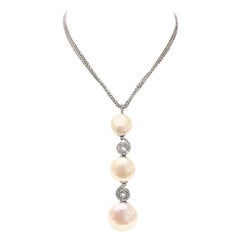 Yvel Perlen- und Diamant-Halskette N319MINIW