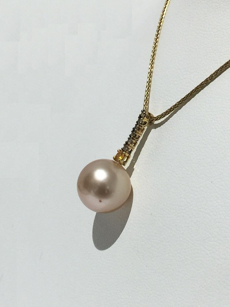 Yvel Perlen- und Diamant-Halskette N6SSGOY für Damen oder Herren im Angebot