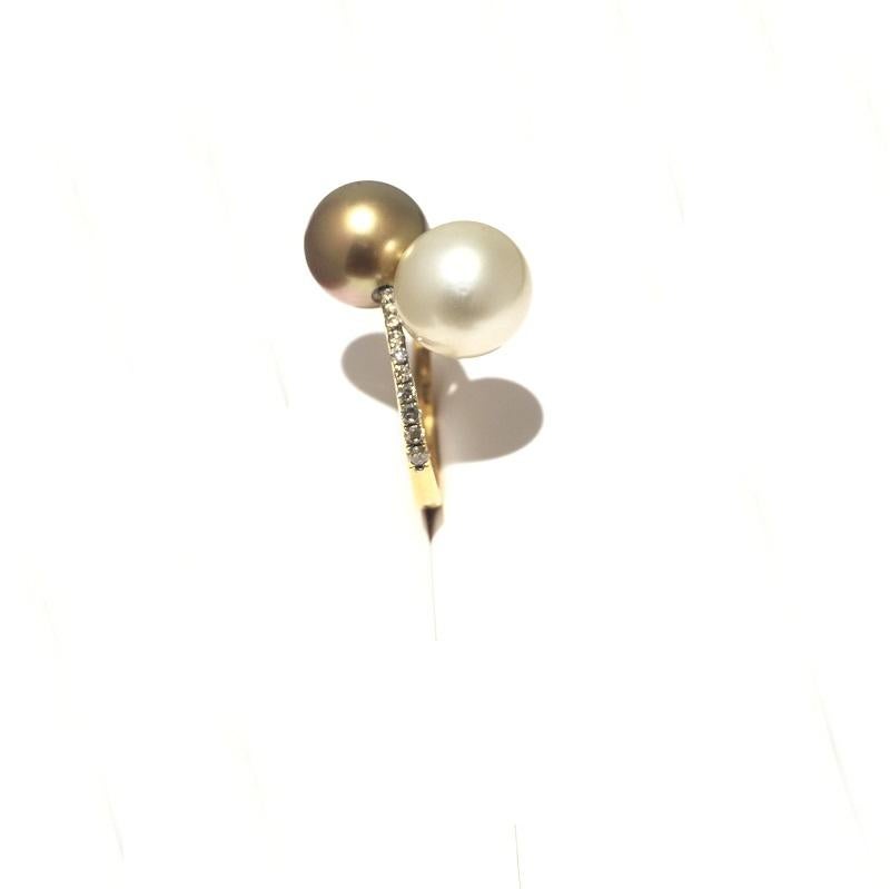 Yvel Pearl and Diamond Ring R2BRDGBY In New Condition For Sale In Wilmington, DE