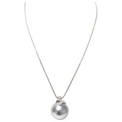 Yvel Pearl and Diamonds Necklace N295BLSSW