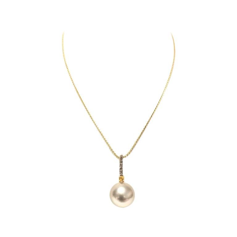 Yvel Pearl and Diamonds Necklace N6SSBRY