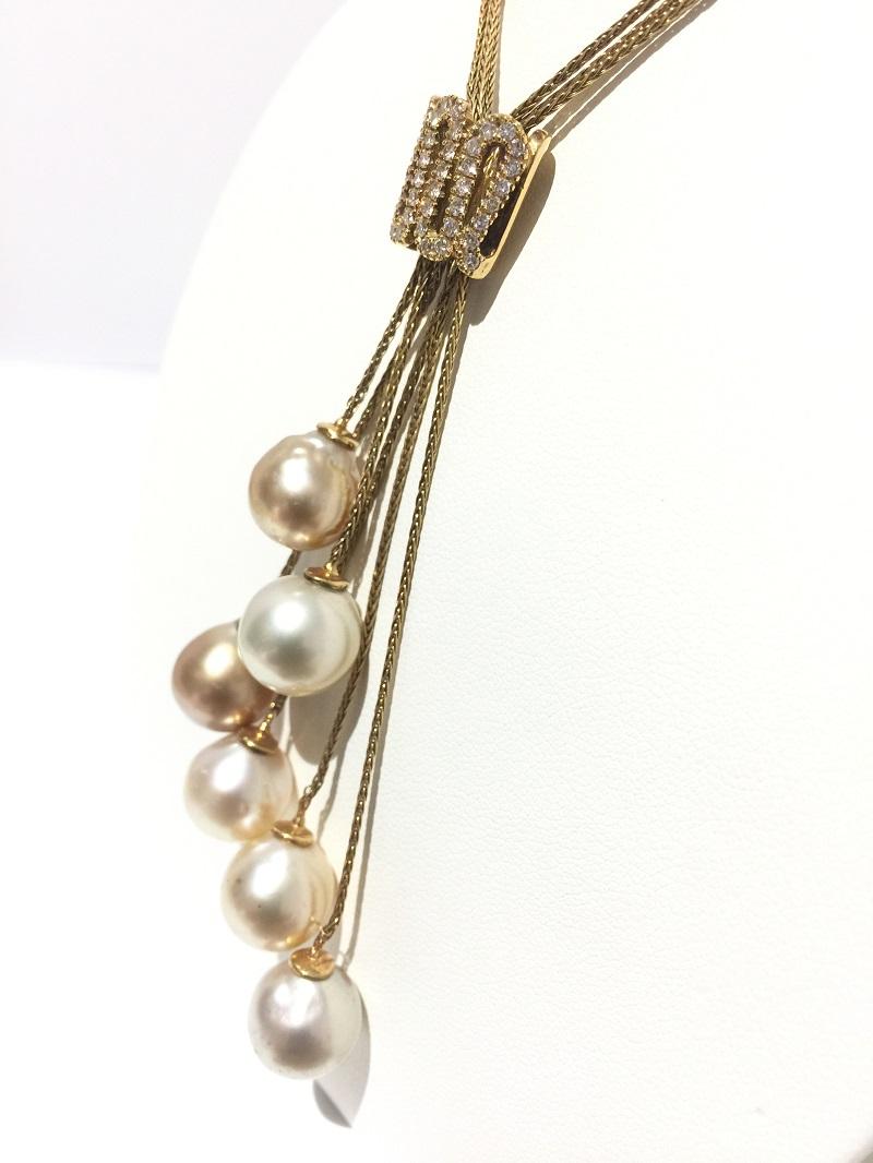 Yvel Pearl and Diamonds Necklace N7TIE6SSY In New Condition For Sale In Wilmington, DE