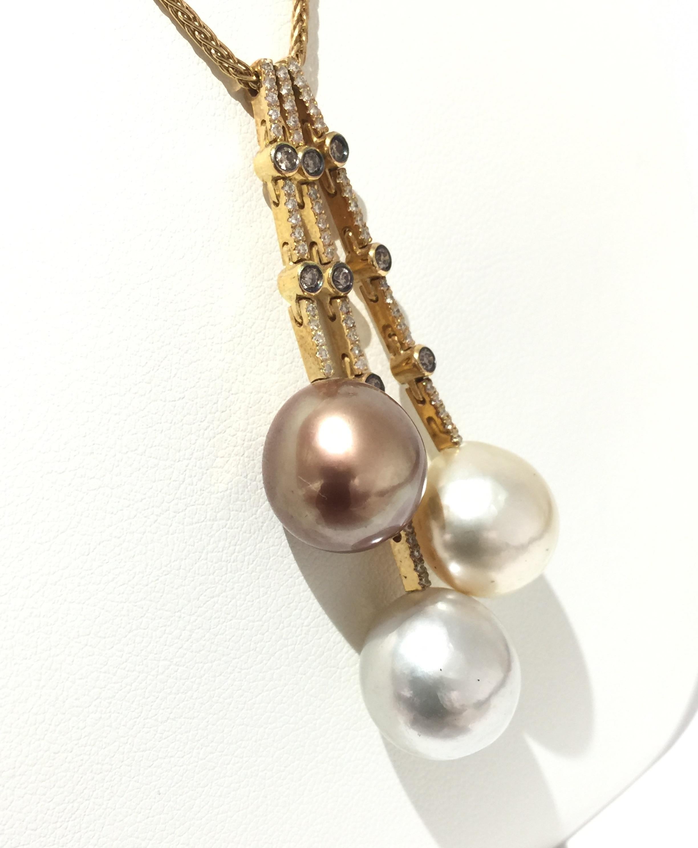 Yvel Perlen und Diamanten Halskette N1LAR3GBY im Zustand „Neu“ im Angebot in Wilmington, DE