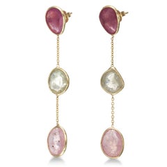 Yvel Rainbow Multicolor Sapphire Earrings in 18K Yellow Gold