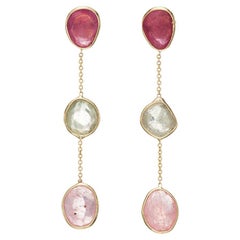 Yvel Rainbow Multicolor Sapphire Earrings in 18K Yellow Gold