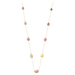 Yvel Collar de Zafiro Natural Arco Iris en Oro Amarillo de 18 K