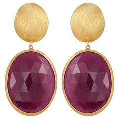 Yvel Rainbow Sapphire Drop Earrings in 18K Yellow Gold