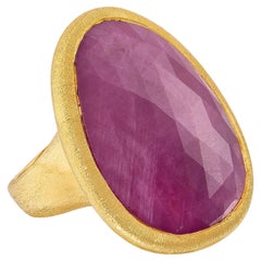 Anillo Yvel Zafiro Arcoiris de Oro Amarillo de 18 K