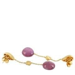Yvel Sapphire Yellow Gold Dangle Earrings