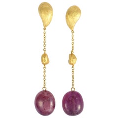 Yvel Sapphire Yellow Gold Dangle Earrings