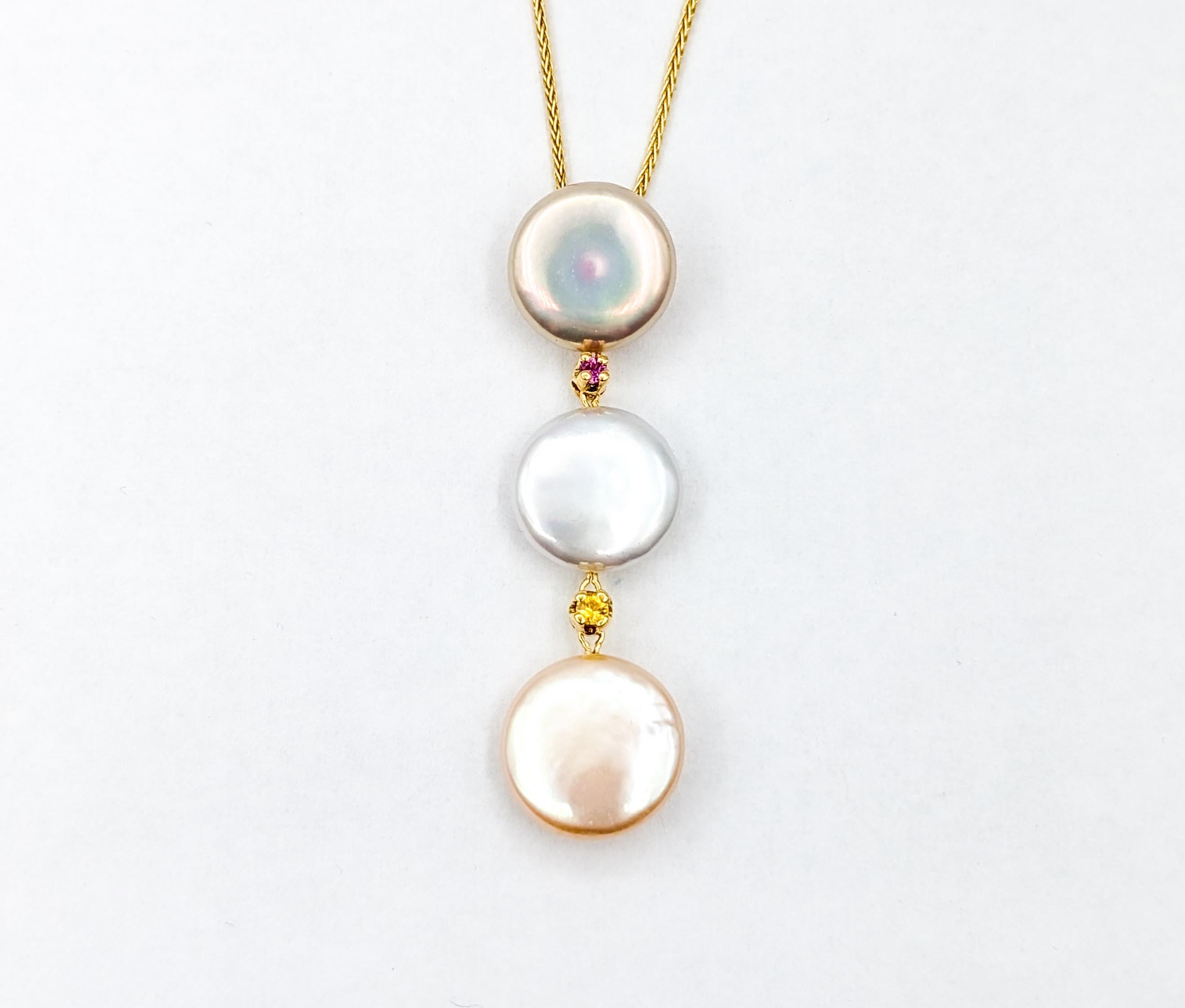 Modern Yvel South Sea Button Pearl Pendant in Yellow Gold For Sale