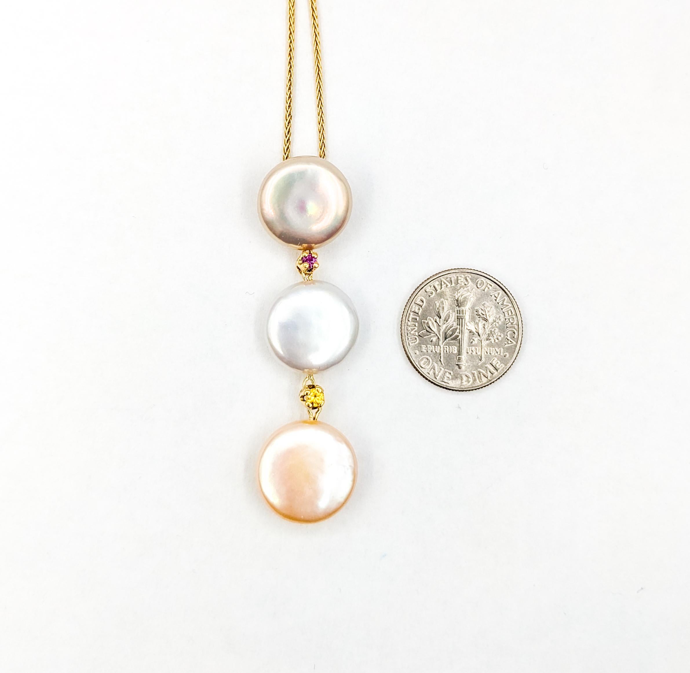 Yvel South Sea Button Pearl Pendant in Yellow Gold In Excellent Condition For Sale In Bloomington, MN