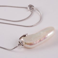 Yvel White Gold Keshi Pearl Diamond Lariat Necklace