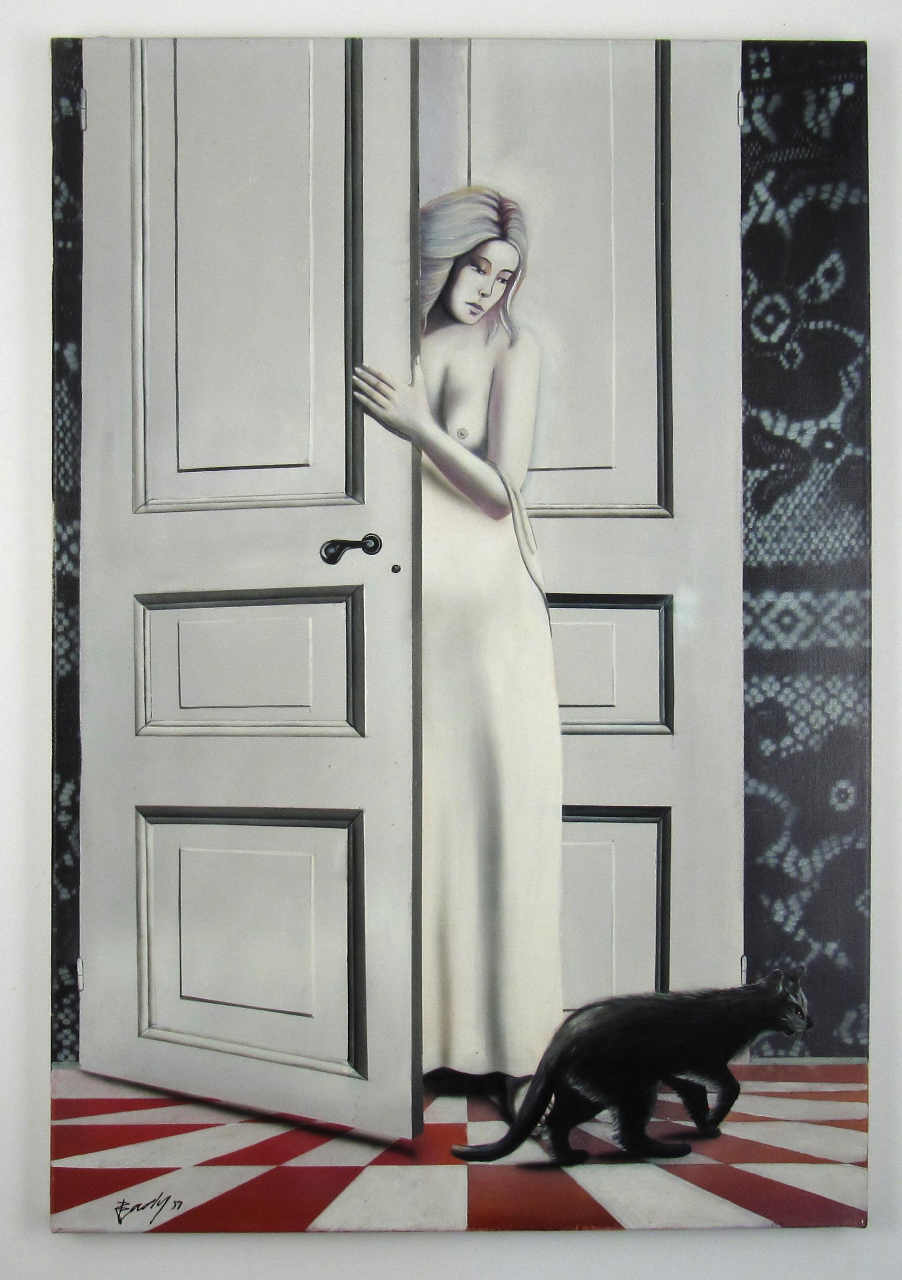 Yves Bady AL-Dahdah (Lebanese, 1941) - Black Cat, 1981 - Surrealist Painting 1