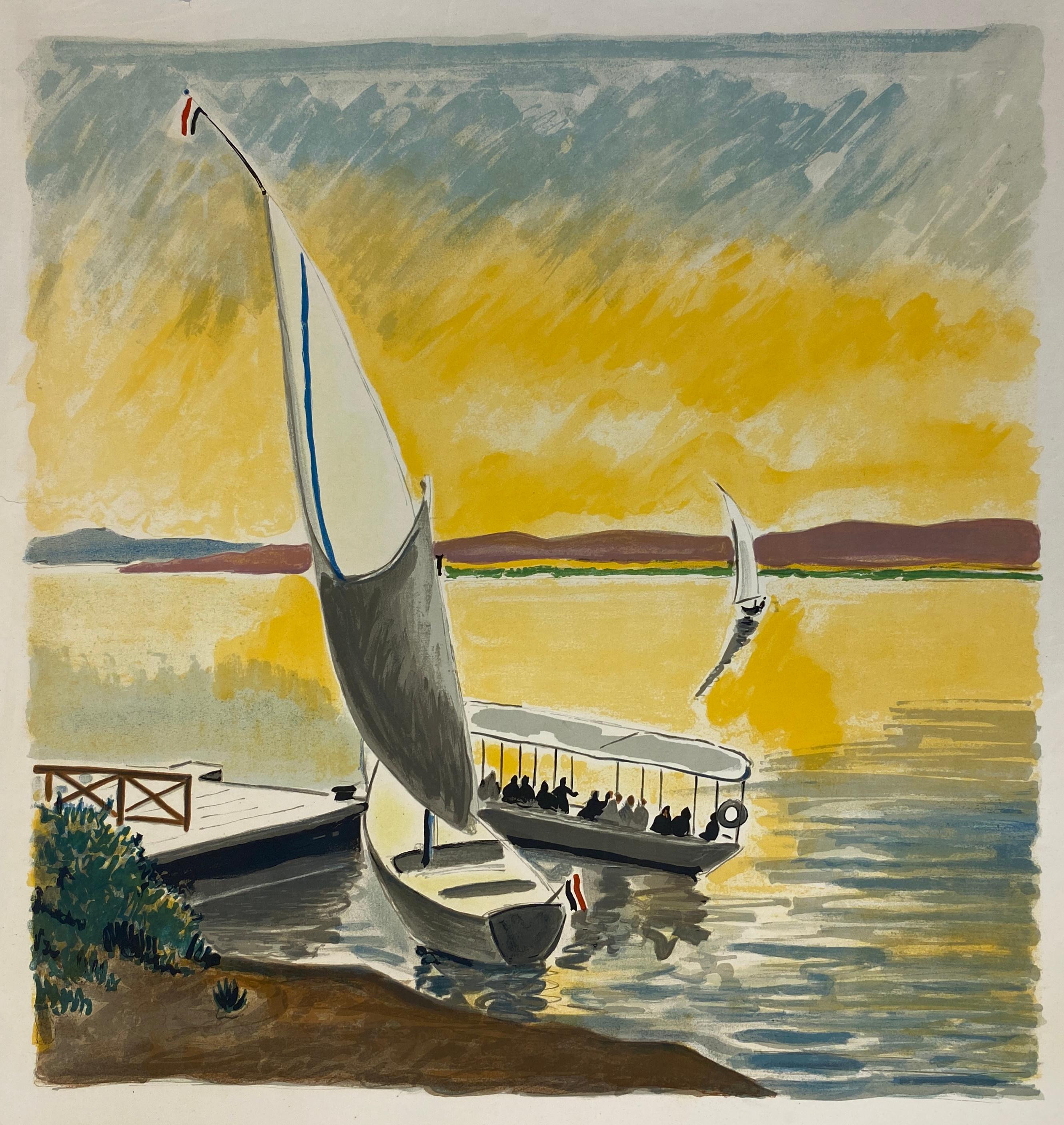 Francese Poster originale di Yves Brayer per la Galerie de Paris Egitto e Nilo in vendita